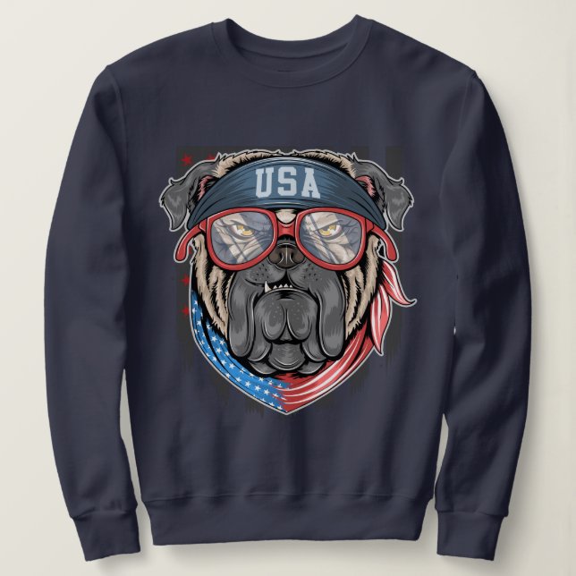 Sudadera Bulldog patriótico (Anverso del diseño)