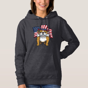 Sudadera Bulldog Patriótico Con Diseño De Vector De Bandera