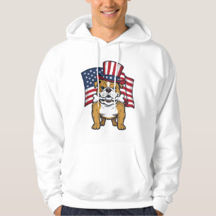 Sudadera Bulldog Patriótico Con Diseño De Vector De Bandera