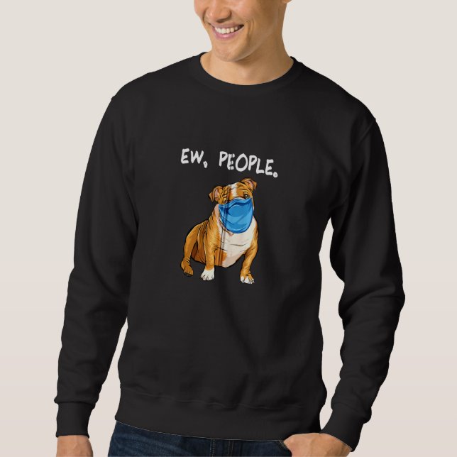 Sudadera Bulldog Perro De Ew Gente Con Máscara De Cara Zip (Anverso)