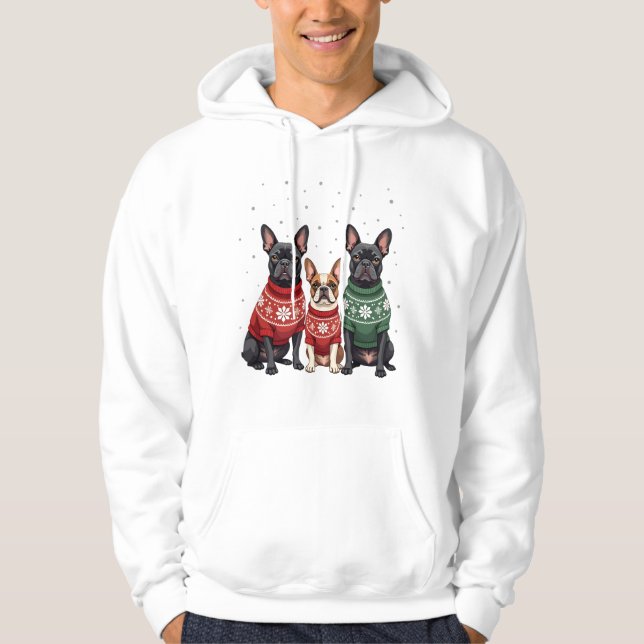 Sudadera Bulldogs Franceses Navidad Frenchie Perro 2 (Anverso)