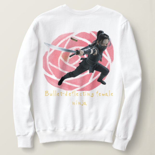 Sudadera Bullet-deflecting female ninja (Reverso del diseño)