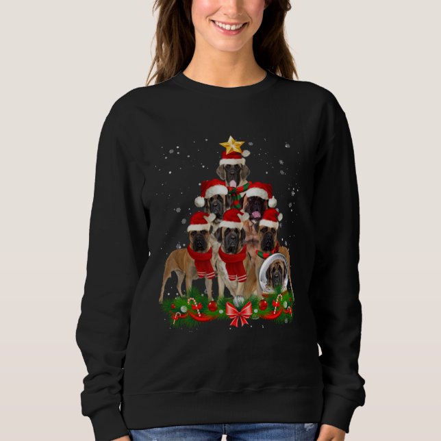 Sudadera Bullmastiff Dog Christmas Tree (Anverso)