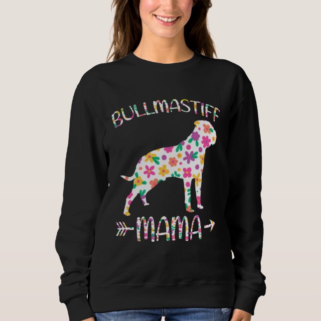 Sudadera Bullmastiff Mama Floral Dog Mom Mothers Day (Anverso)