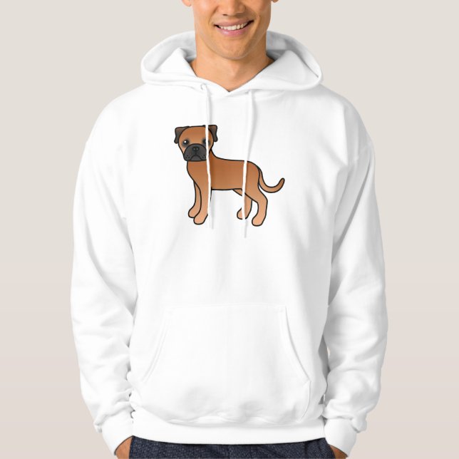 Sudadera Bullmastiff Rojo Perro De Dibujos Animados Lindo (Anverso)