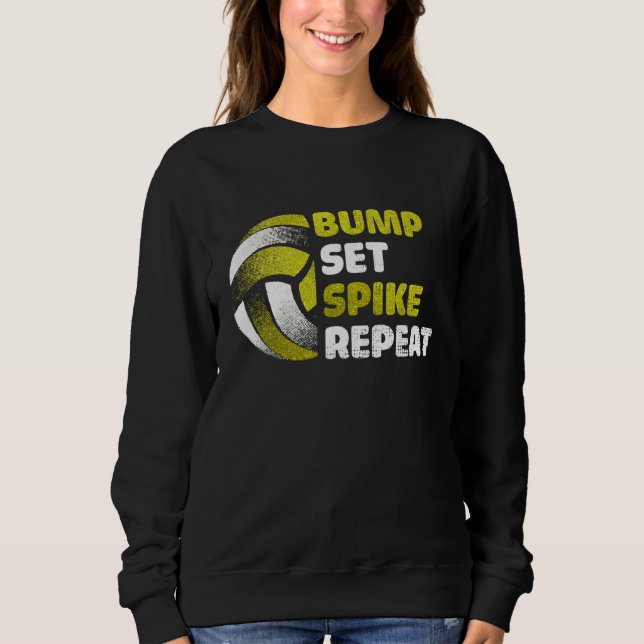 Sudadera Bump Set Spike Repeat Golden Volleyball Gameday (Anverso)