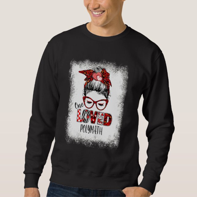 Sudadera Bun desordenado y blanqueado, querido polimatemáti (Anverso)