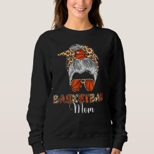 Sudadera Bun Hair de Baloncesto Mamá Leopard