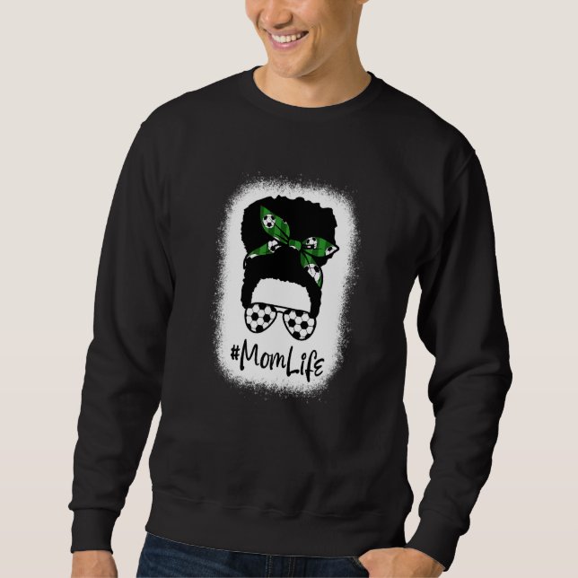 Sudadera Bun Hair Moth de Bleached Mom Life Soccer Sport (Anverso)