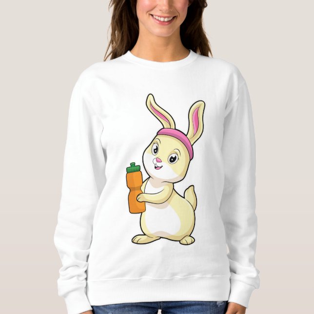 Sudadera Bunny at Fitness con botella de bebida (Anverso)