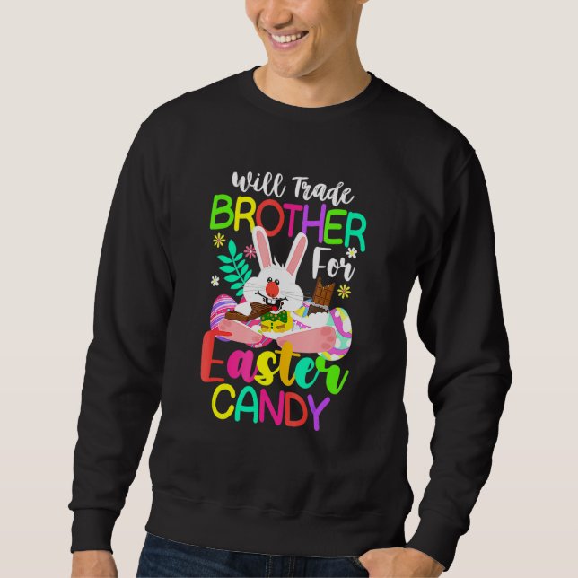 Sudadera Bunny Come Huevos De Chocolate Comerciará Hermano  (Anverso)