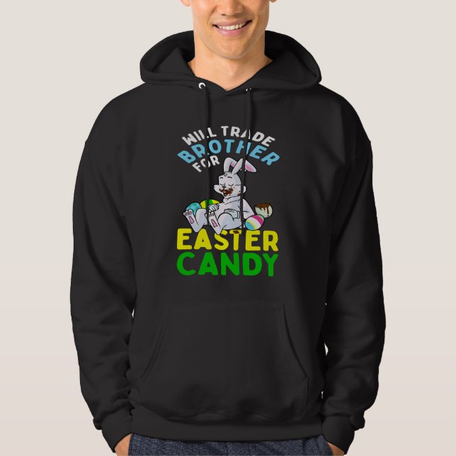 Sudadera Bunny Come Huevos De Chocolate Comerciará Hermano  (Anverso)
