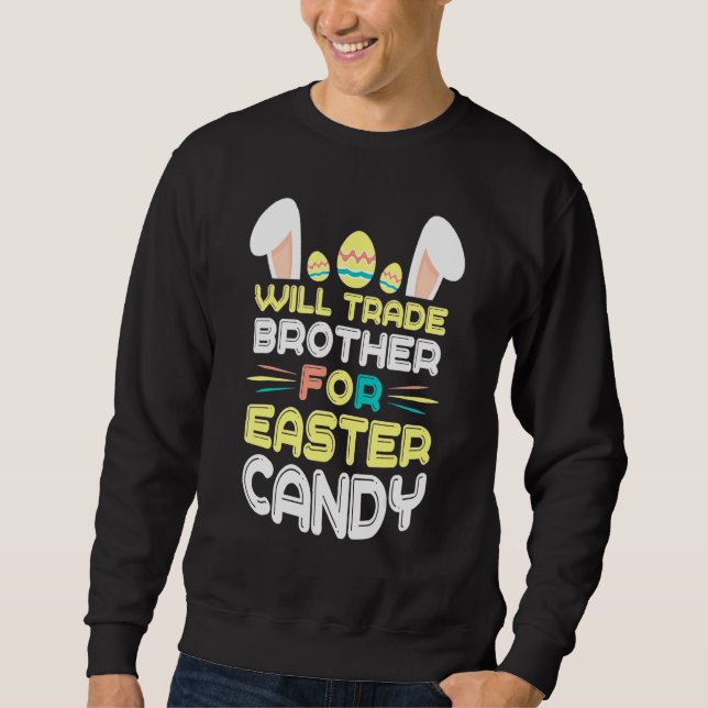 Sudadera Bunny Come Huevos De Chocolate Comerciará Hermano  (Anverso)