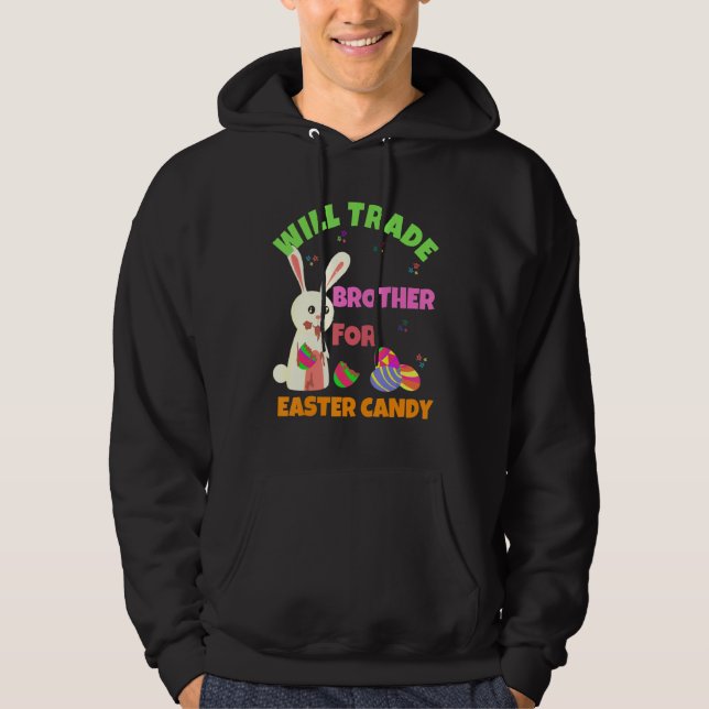 Sudadera Bunny Come Huevos De Chocolate Comerciará Hermano  (Anverso)