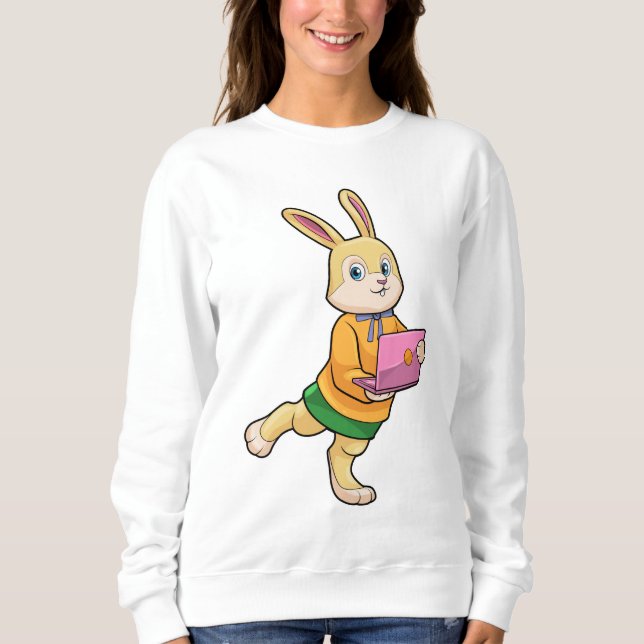 Sudadera Bunny como secretario con laptop (Anverso)