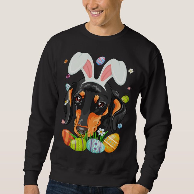 Sudadera Bunny Dachshund Dog Head Easter Eggs Wiener Easter (Anverso)