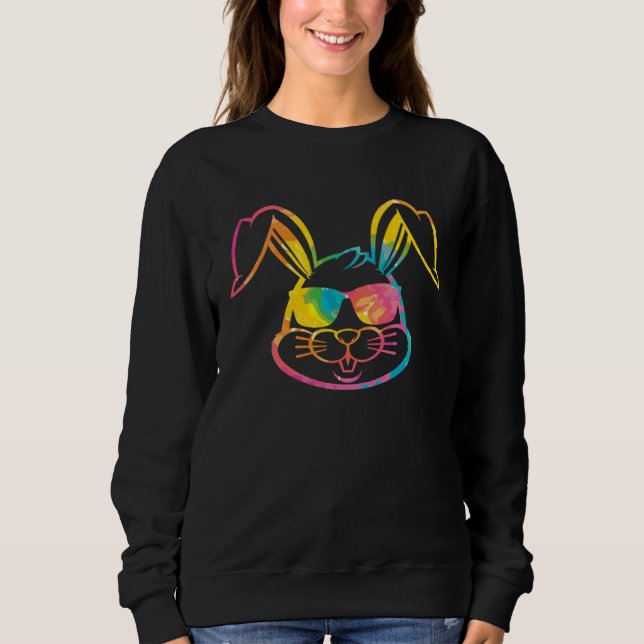 Sudadera Bunny face Cool Easter Bunny with Glasses Easter (Anverso)