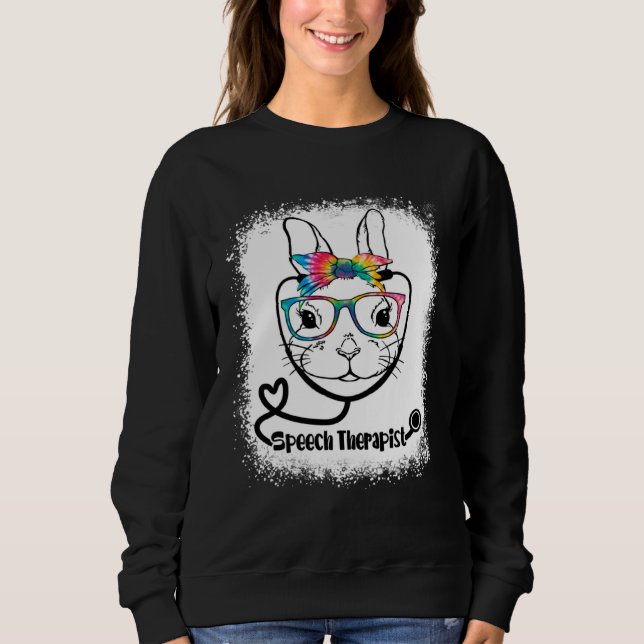 Sudadera Bunny Face Speech Therapist Glasses Nurse Easter D (Anverso)