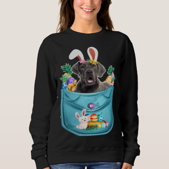 Sudadera Bunny Great Dane In Pocket Easter Day Eggs Bunny D (Anverso)