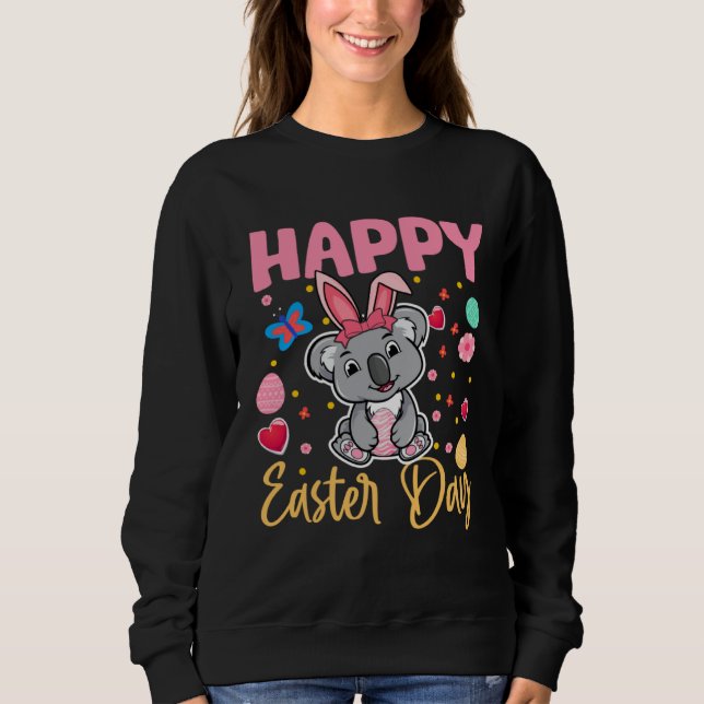 Sudadera Bunny Koala Colorful Eggs Hunting Happy Easter Day (Anverso)