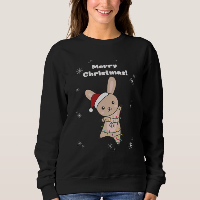 Sudadera Bunny Merry Christmas Winter Animals Rabbits Sweat (Anverso)