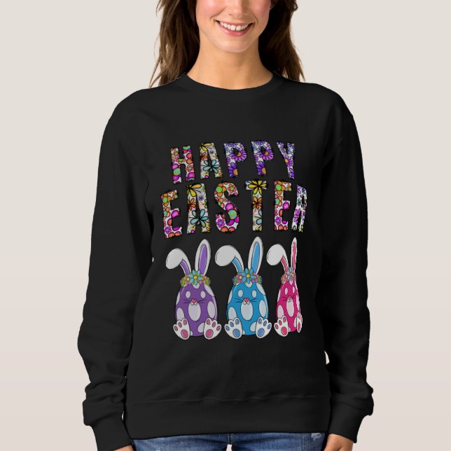 Sudadera Bunny Pastel Spring Hunt Eggs Rabbit Happy Easter  (Anverso)