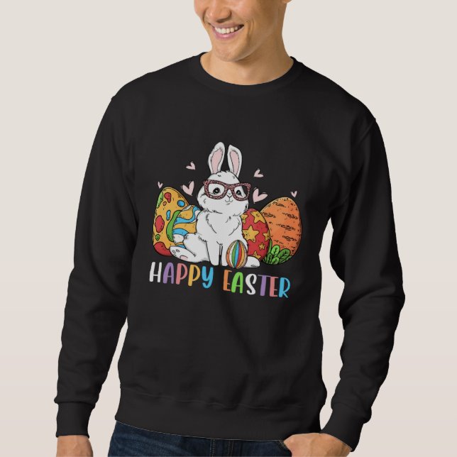 Sudadera Bunny Pastel Spring Hunt Eggs Rabbit Happy Easter  (Anverso)