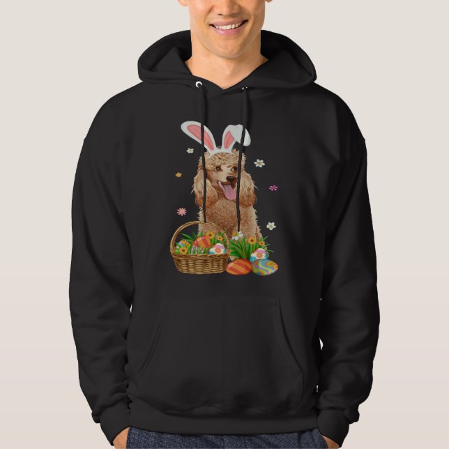 Sudadera Bunny Poodle Dog & Easter Egg Basket Easter Day Ki (Anverso)