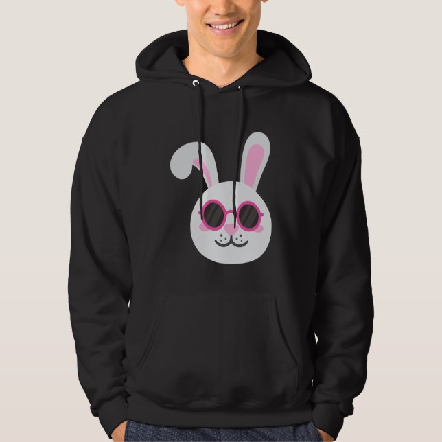 Sudadera BUNNY RABBIT FACE Sunglasses Boys Girls Kids Easte (Anverso)