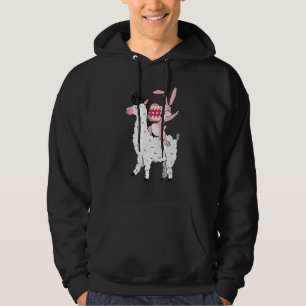 Sudadera Bunny Riding Llama feliz animal de Pascua