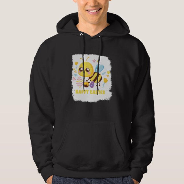 Sudadera Bunny Spring Hunt Eggs bee Happy Easter Day (Anverso)