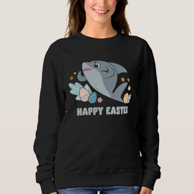 Sudadera Bunny Spring Hunt Eggs cute shark Happy Easter Day (Anverso)