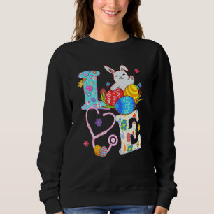 Sudadera Bunny Stethoscope Scrub Enfermera de Pascua