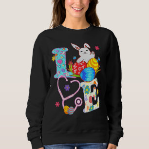 Sudadera Bunny Stethoscope Scrub Enfermera de Pascua