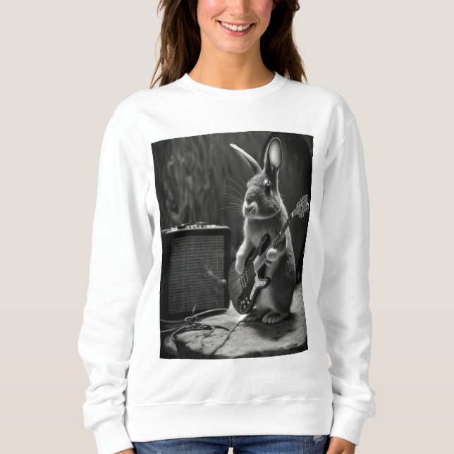 Sudadera Bunny tocando una guitarra (Anverso)