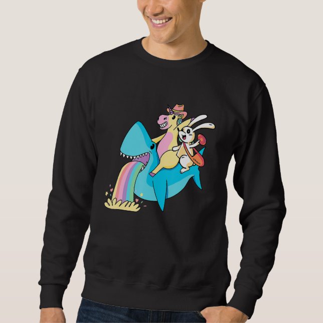 Sudadera Bunny Unicornio montando el Día de Pascua de Tibur (Anverso)