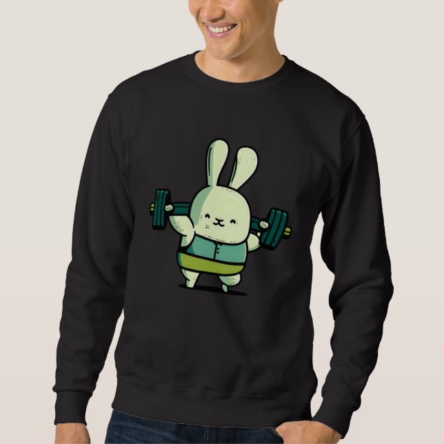 Sudadera Bunny Weightlifting Bodybuilding Easter (Anverso)