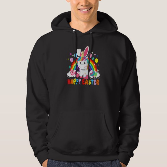 Sudadera Bunny With Eggs Easter Long Sleeve Funny Happy Eas (Anverso)