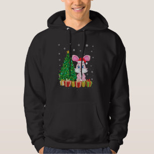 Sudadera Bunny Xmas Tree Lighting Santa Hat Bunny Navidades