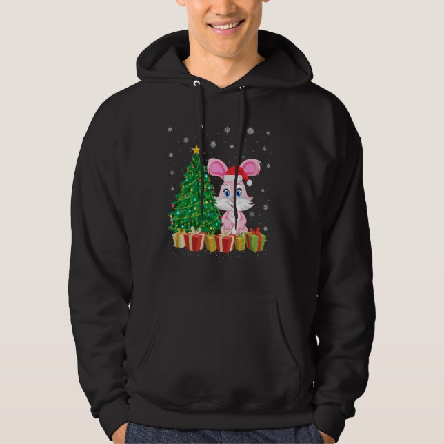 Sudadera Bunny Xmas Tree Lighting Santa Hat Bunny Navidades (Anverso)