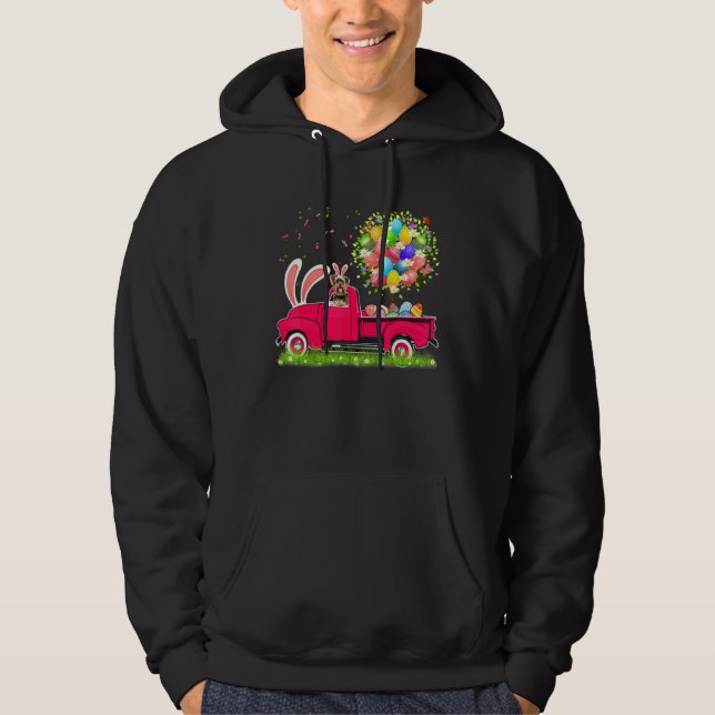 Sudadera Bunny Yorkshire Terrier Happy Easter Eggs Tree (Anverso)