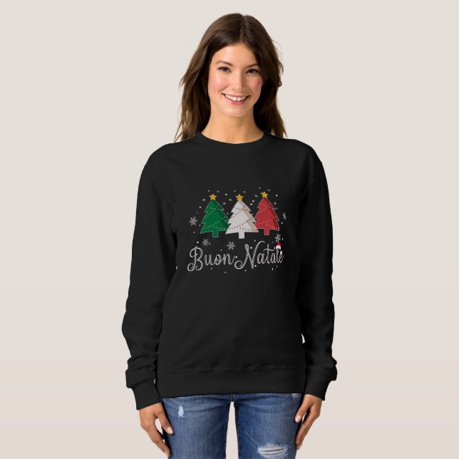 Sudadera Buon Natale Árbol italiano de Navidad (Anverso completo)