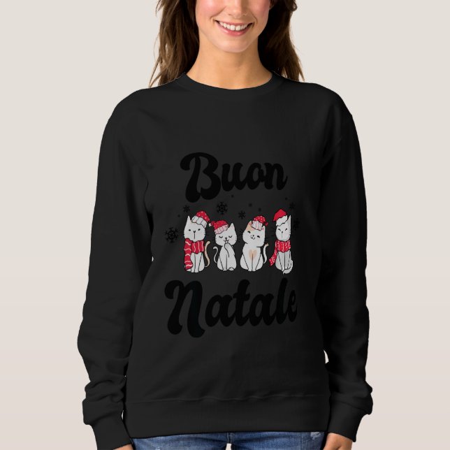Sudadera Buon Natale Navidades Cats (Anverso)