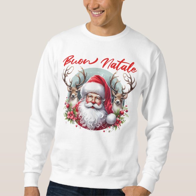 Sudadera Buon Natale Santa con renos (Anverso)