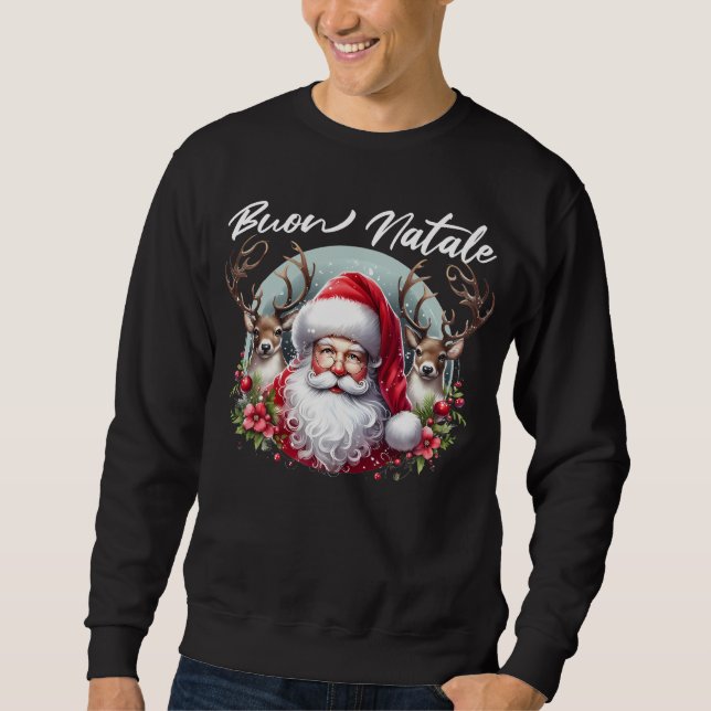 Sudadera Buon Natale Santa con renos (Anverso)