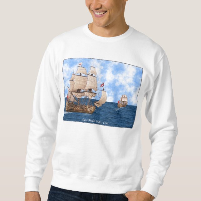 Sudadera Buques de guerra británicos en el mar (Anverso)