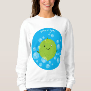 Sudadera Burbujas de cal verde suave ilustracion personaliz