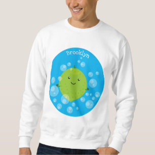 Sudadera Burbujas de cal verde suave ilustracion personaliz