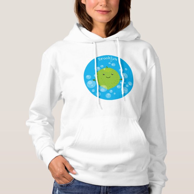 Sudadera Burbujas de cal verde suave ilustracion personaliz (Anverso)