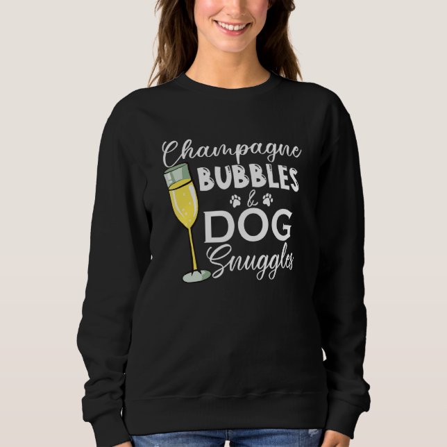 Sudadera Burbujas de champán y perro huele a perro (Anverso)